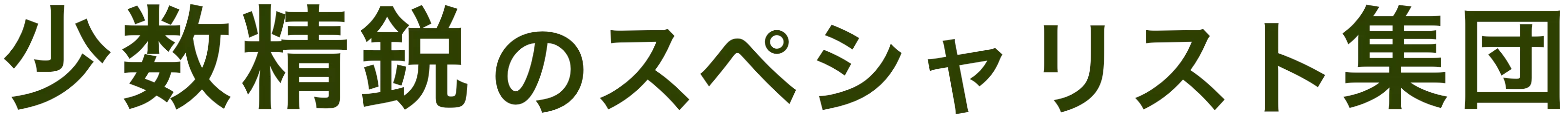 少数精鋭のスペシャリスト集団